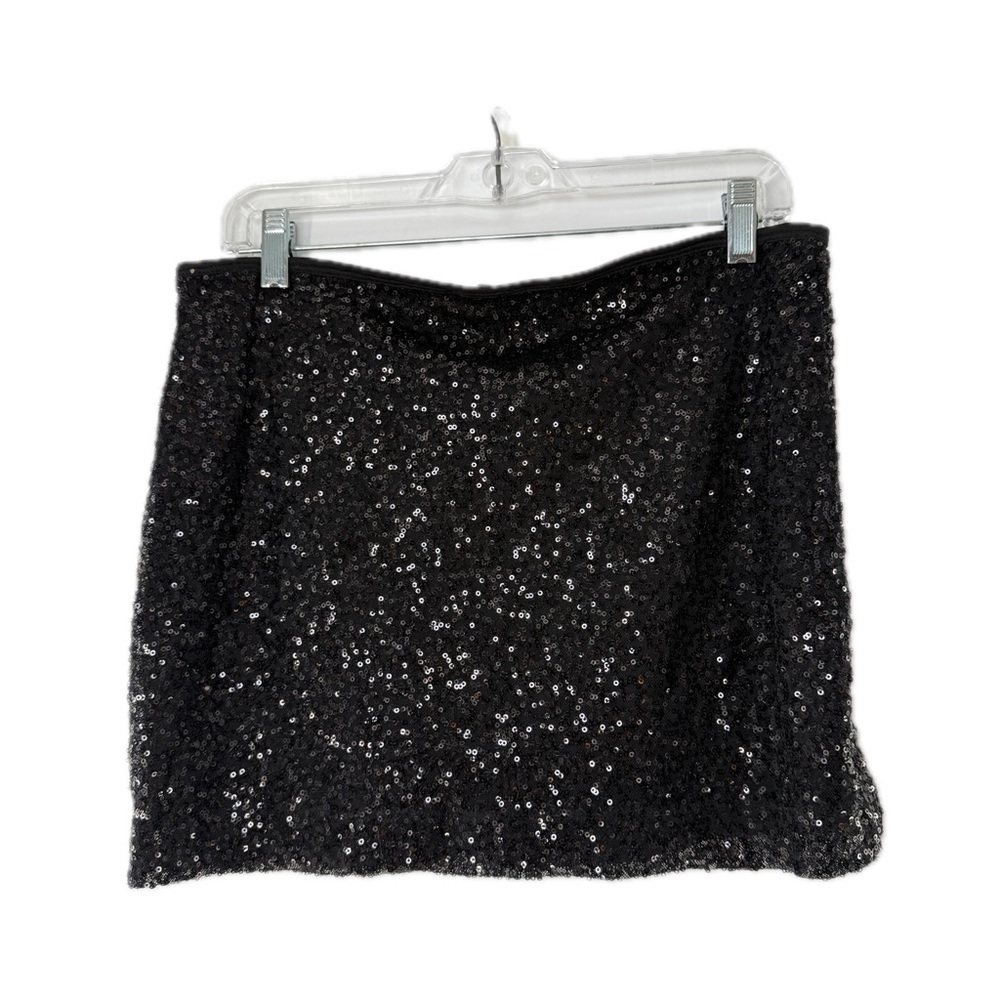 Express Black Micro-Sequin Pull-On Mini Skirt Spa… - image 7